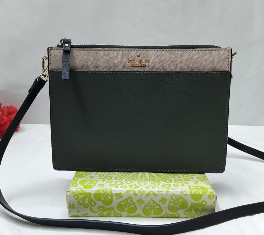 Kate Spade New York Green Leather Zipper Closure Crossbody Bag